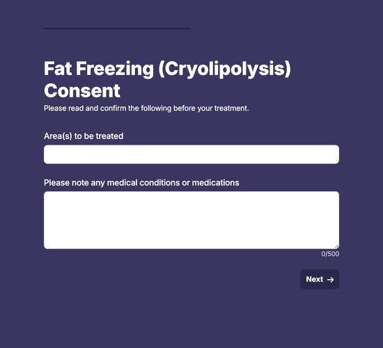 Fat Freezing (Cryolipolysis) Consent Form