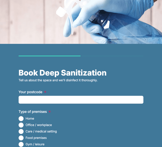 Deep Sanitization & Fogging Booking Form