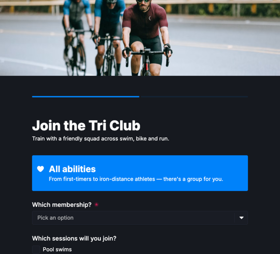Triathlon Club Membership Form