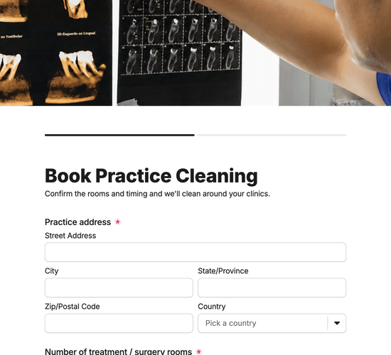 GP & Dental Practice Cleaning Booking Form