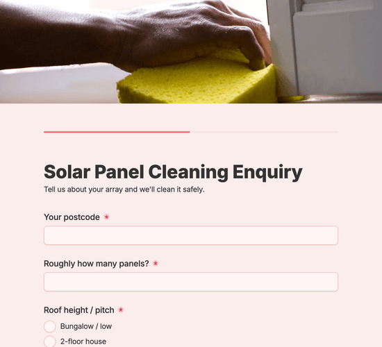Solar Panel Cleaning Enquiry Form