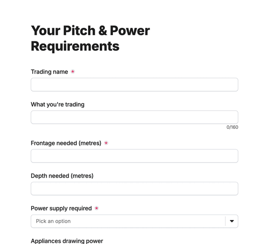 Event Pitch & Power Request Form