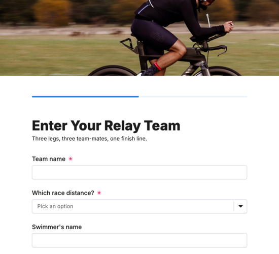 Relay Team Triathlon Entry Form