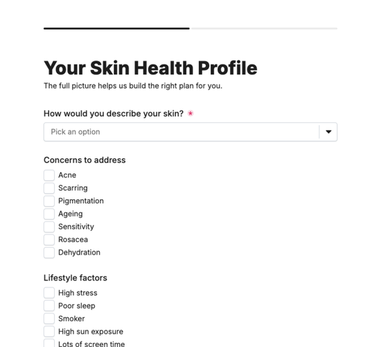 Skin Analysis Intake Form