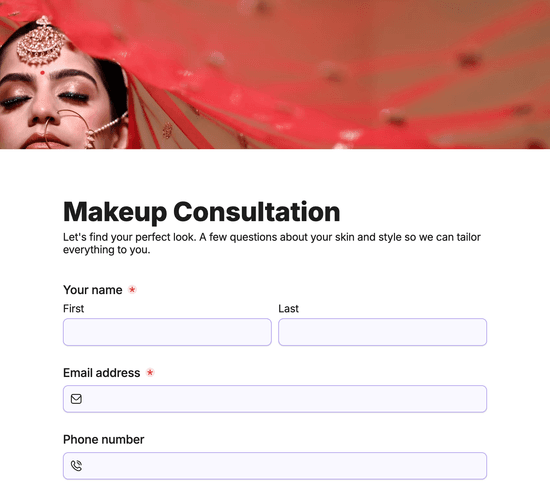 Makeup Consultation Form