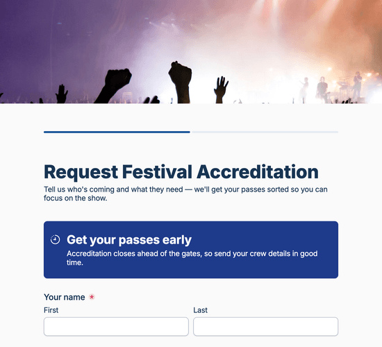 Festival Accreditation Request Form