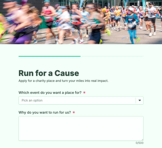 Charity Fundraising Place Application Form