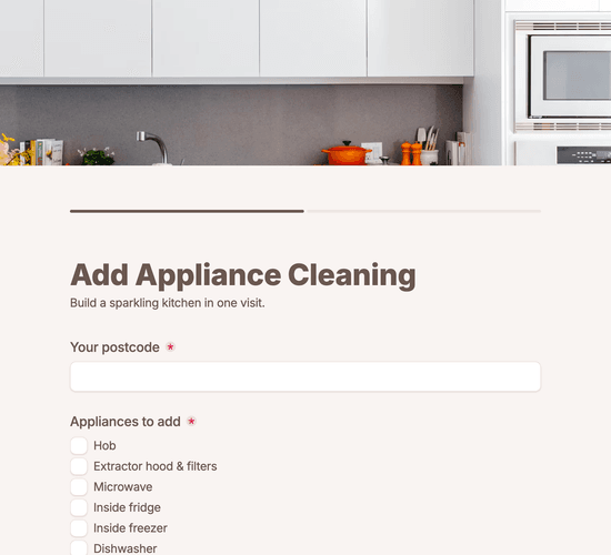Appliance Cleaning Add-On Form
