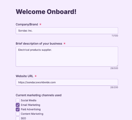 Client Intake Form