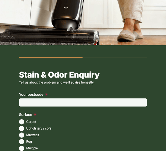 Stain & Odor Treatment Enquiry Form