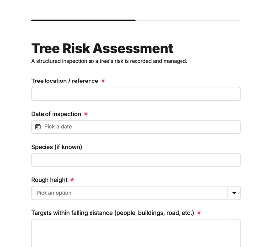 Tree Risk Assessment Form