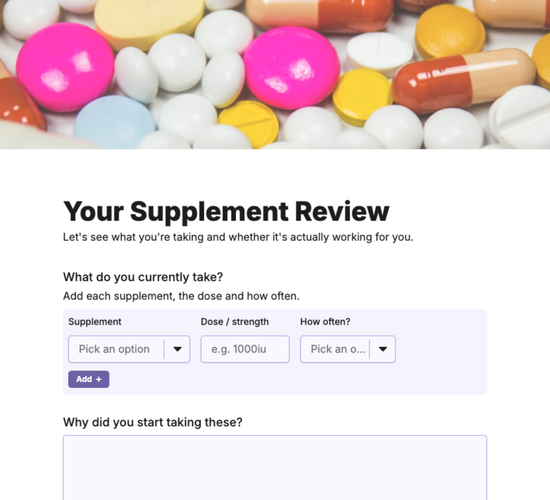 Supplement Review & Consultation Form