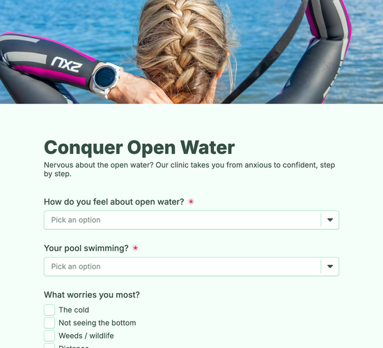 Open Water Confidence Clinic Registration Form