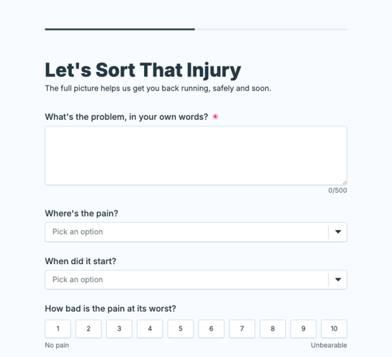 Running Injury Assessment & Screening Form