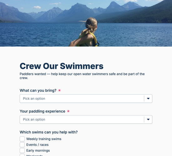 Safety Kayaker & Support Crew Volunteer Form