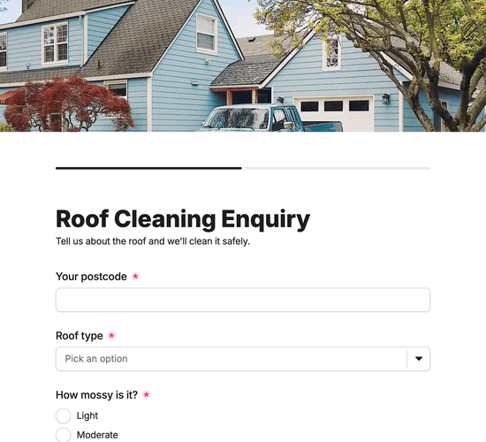 Roof Cleaning & Moss Removal Enquiry Form