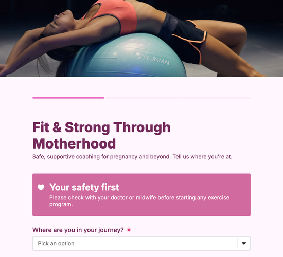 Prenatal & Postnatal Coaching Application Form