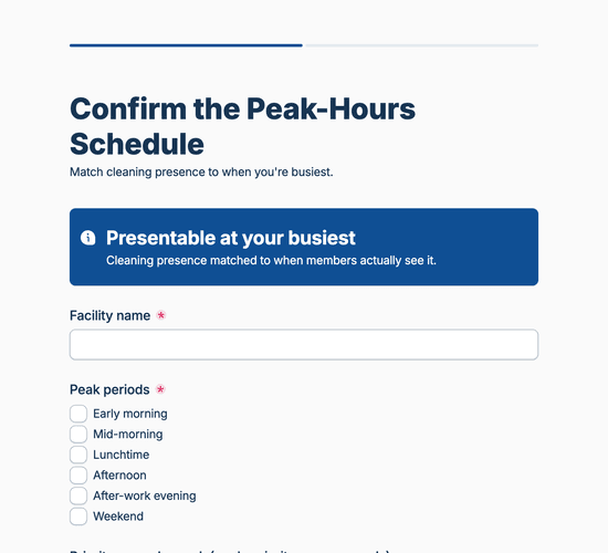 High-Traffic & Peak-Hours Cleaning Schedule Form