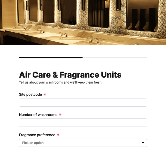 Air Care & Fragrance Unit Installation Form