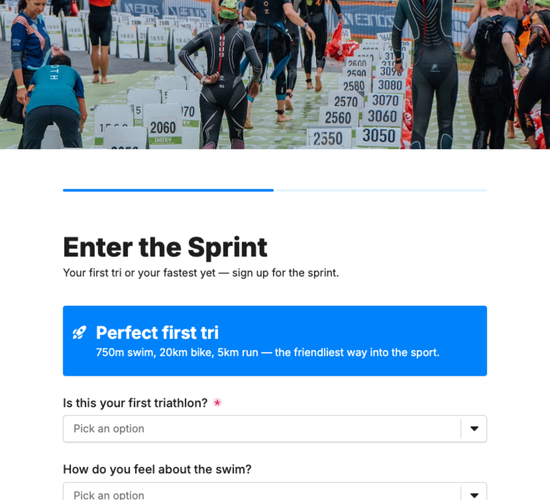 Sprint Triathlon Race Entry Form