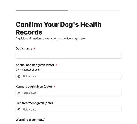 Vaccination, Neuter & Flea / Worm Confirmation Form