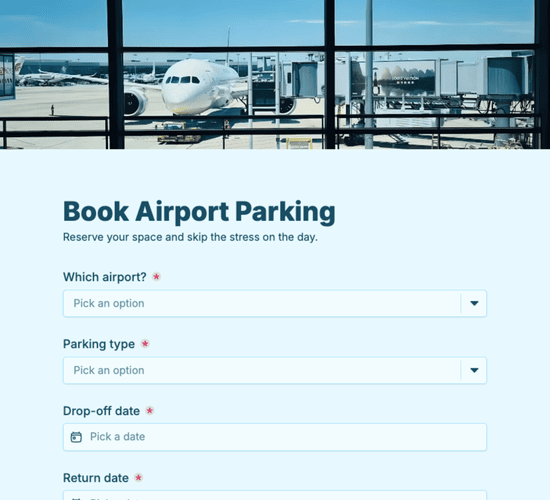 Airport Parking Booking Form