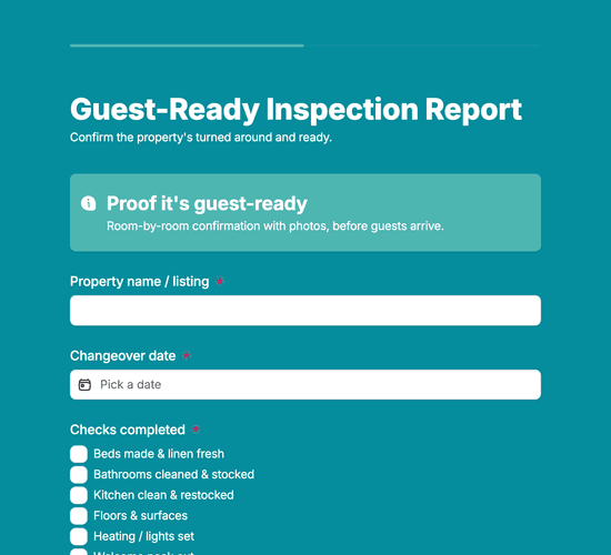 Guest-Ready Inspection Report Form