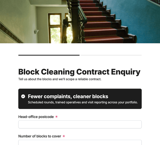 Block Cleaning Contract Enquiry Form