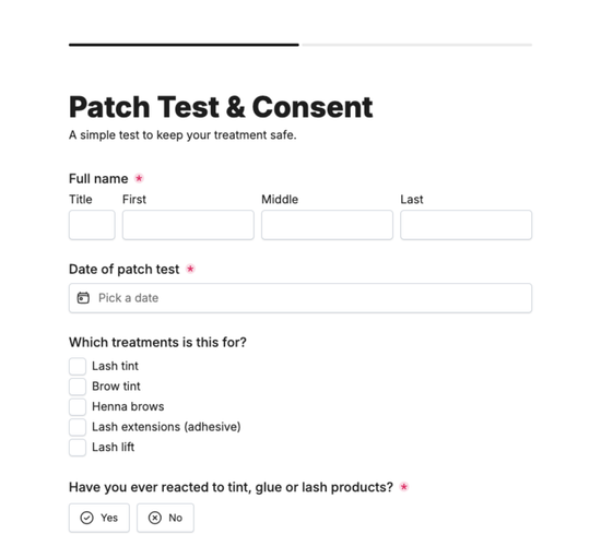 Lash & Brow Patch Test Consent Form