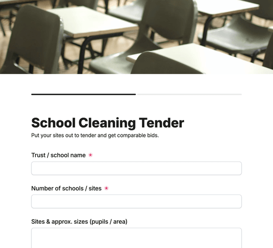 School Cleaning Tender Enquiry Form