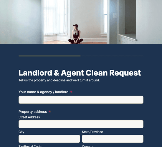 Landlord & Agent Cleaning Request Form