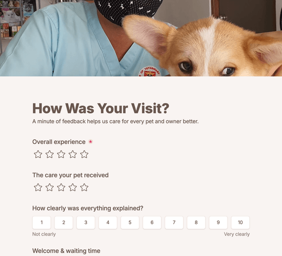 Vet Practice Feedback Form