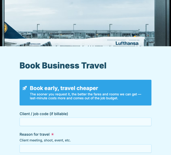 Business Travel & Accommodation Request Form