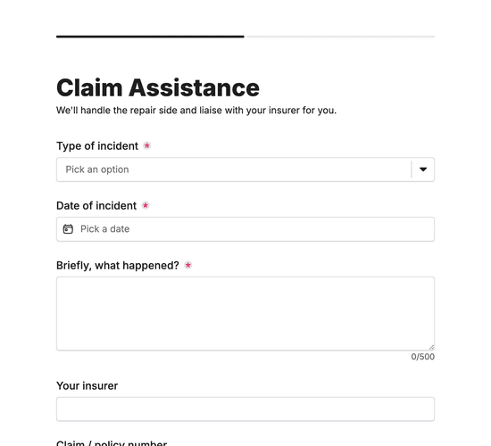 Motor Insurance Claim Assistance Form