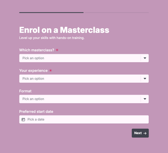 Makeup Masterclass Enrollment Form