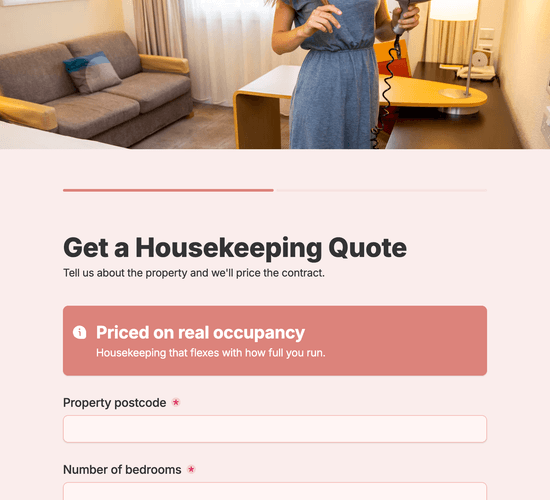 Hotel Housekeeping Contract Quote Form