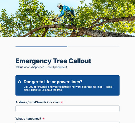 Emergency & Storm-Damage Tree Callout Form