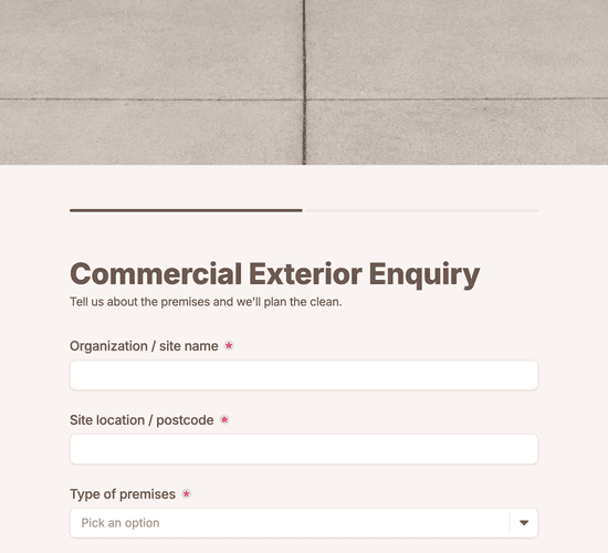 Commercial Exterior Cleaning Contract Form
