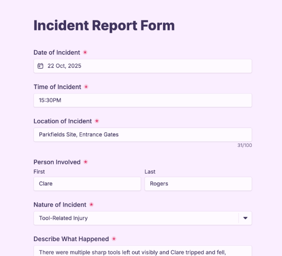 Health & Safety Incident Report