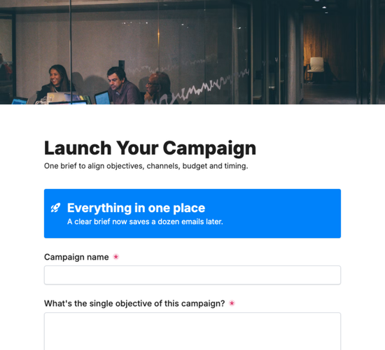 Campaign Brief & Launch Form