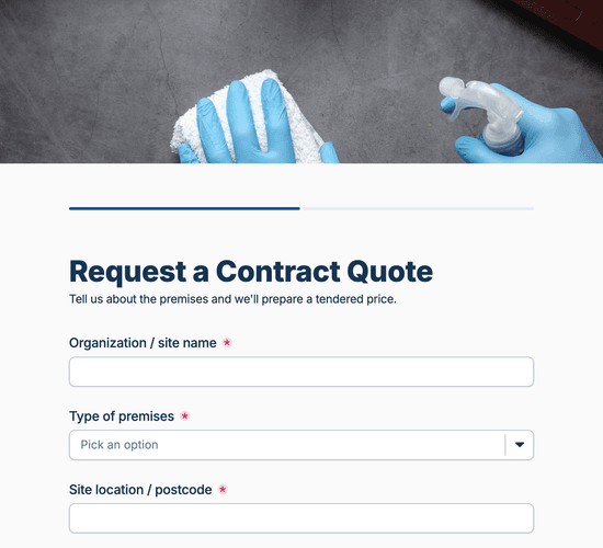 Commercial Cleaning Contract Quote Form