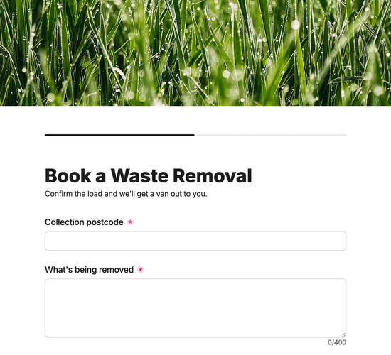 Garden Waste Removal Booking Form