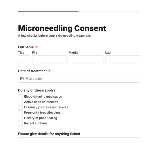 Microneedling Consent Form
