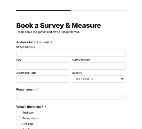 Artificial Grass Survey & Measure Request Form