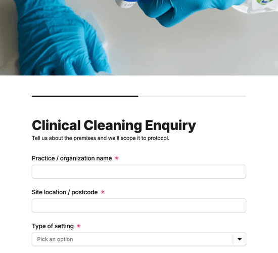Infection Control & Medical Premises Cleaning Enquiry Form
