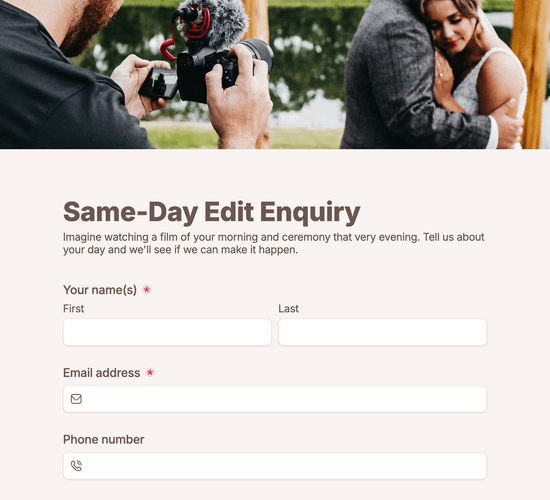 Same-Day Edit Enquiry Form