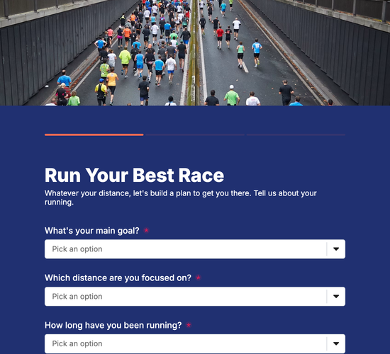 Running & Marathon Coaching Application Form