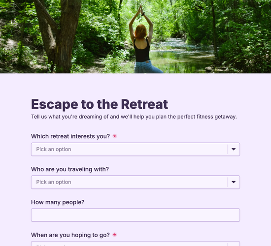 Fitness Retreat Enquiry Form
