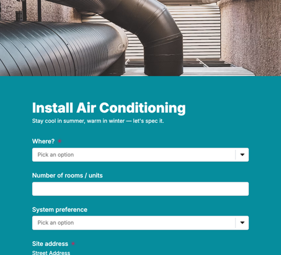 Air Conditioning Installation Inquiry Form
