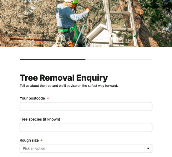 Tree Felling & Removal Enquiry Form